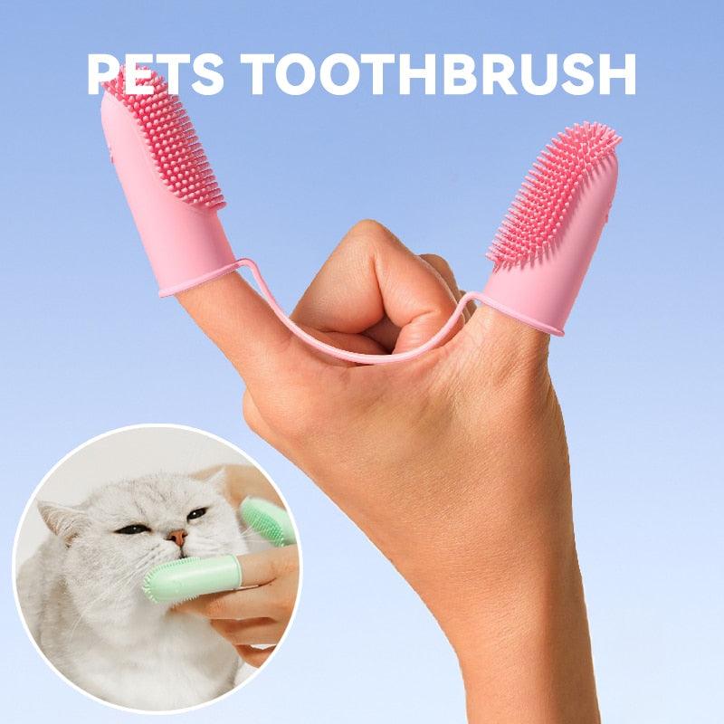 Dog Super Soft Finger Toothbrush Teeth Cleaning Bad Breath Care Nontoxic Silicone