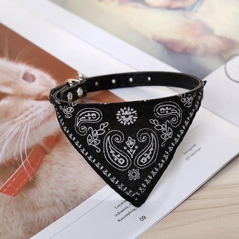 Adjustable Dog Cat Collar with Detachable Scarf