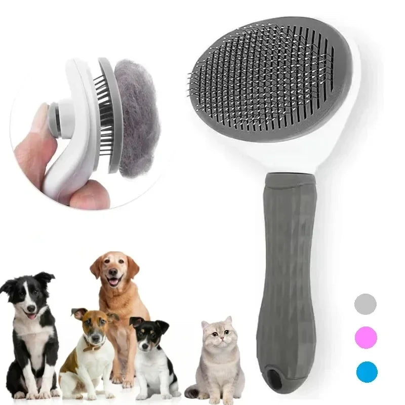 Pet Hair Remover Brush For Dogs Cats Grooming Self Cleaning
