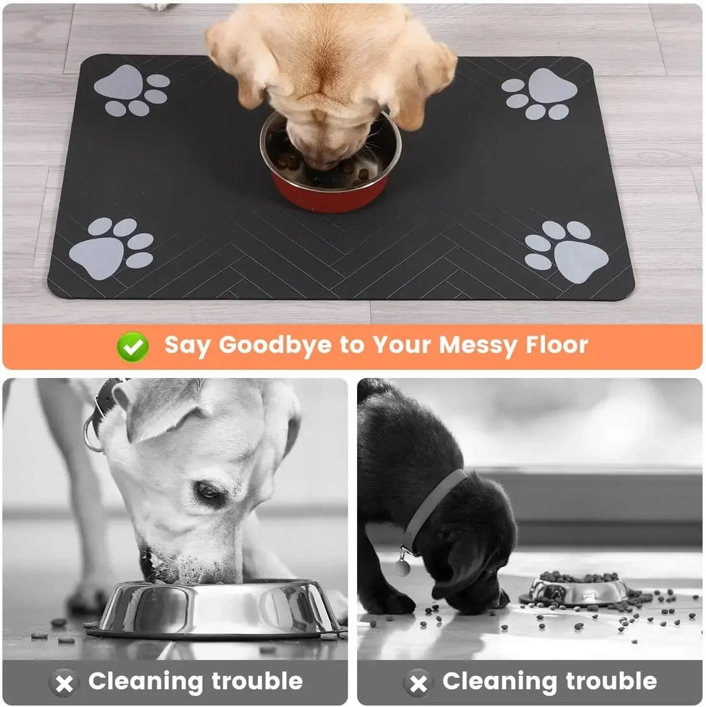 Pet Feeding Mat-Absorbent Rubber Backing Quick Dry