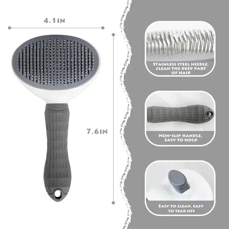Pet Hair Remover Brush For Dogs Cats Grooming Self Cleaning