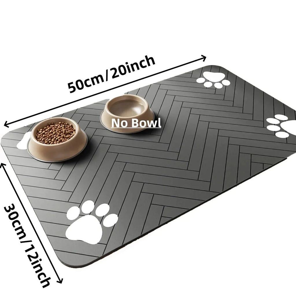 Pet Feeding Mat-Absorbent Rubber Backing Quick Dry