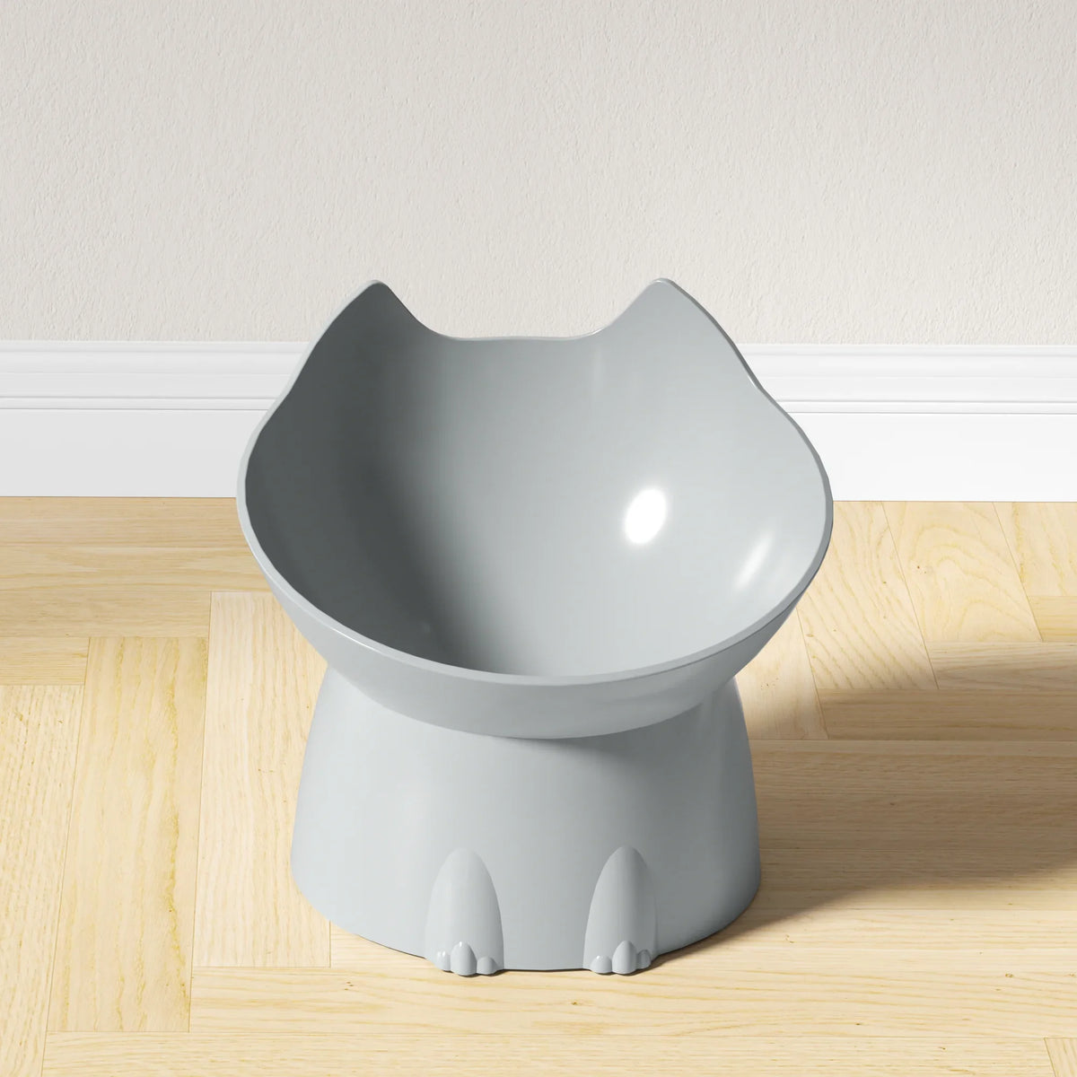 WhiskerWare Elevated Cat Bowl, Anti-Tip Plastic Raised Pet Feeding Dish