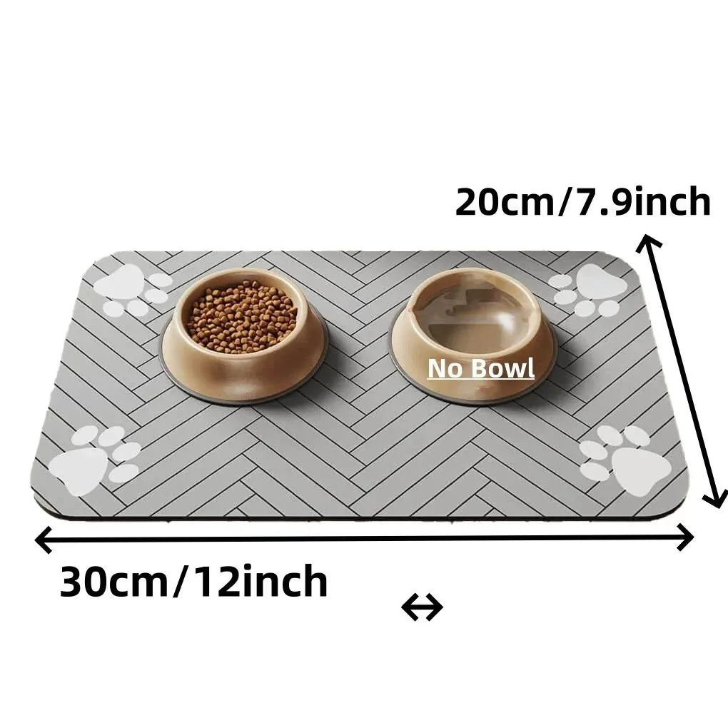 Pet Feeding Mat-Absorbent Rubber Backing Quick Dry