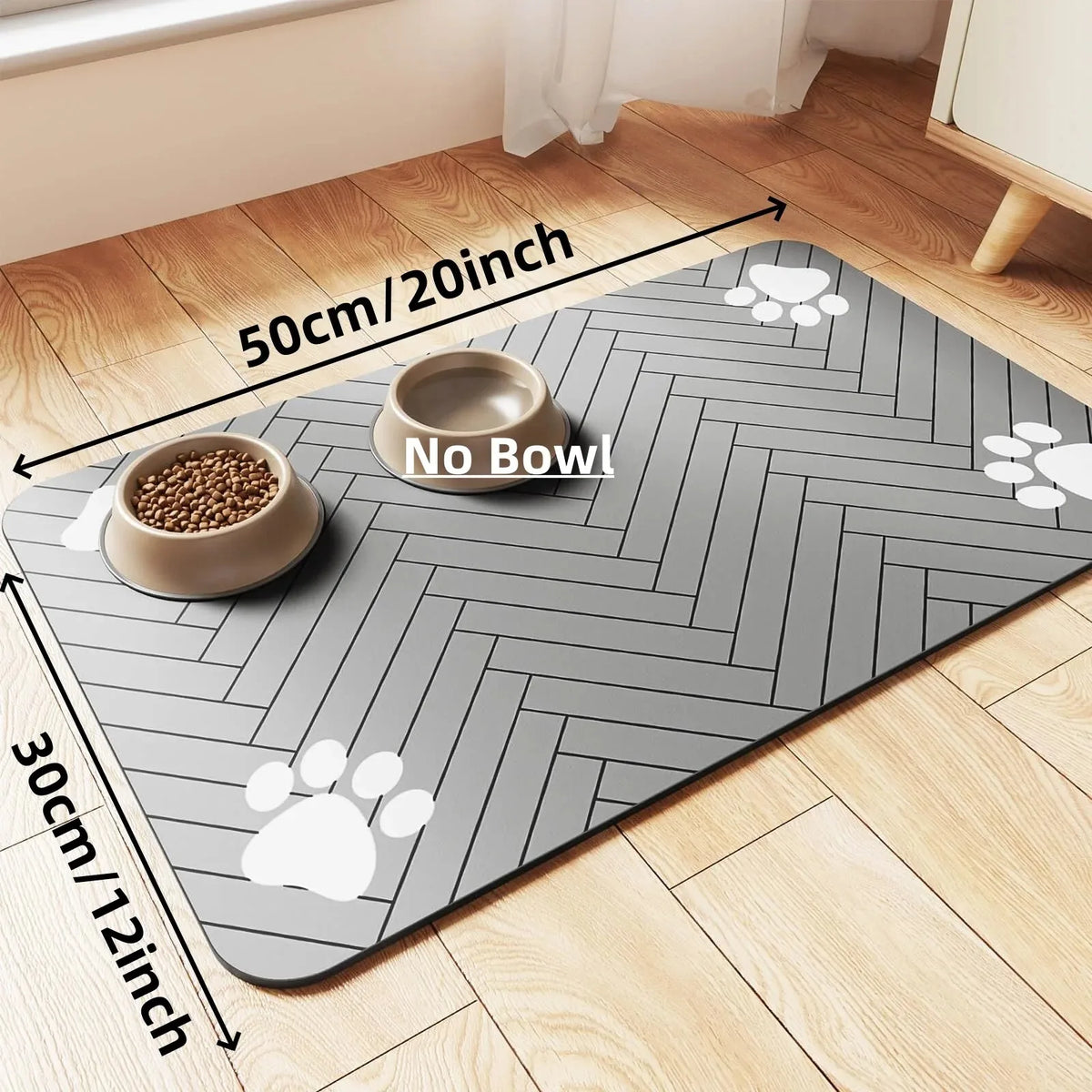 Pet Feeding Mat-Absorbent Rubber Backing Quick Dry