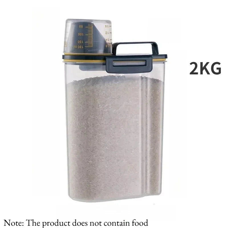 1pc Airtight Pet Food Storage Container, with Measuring Cup