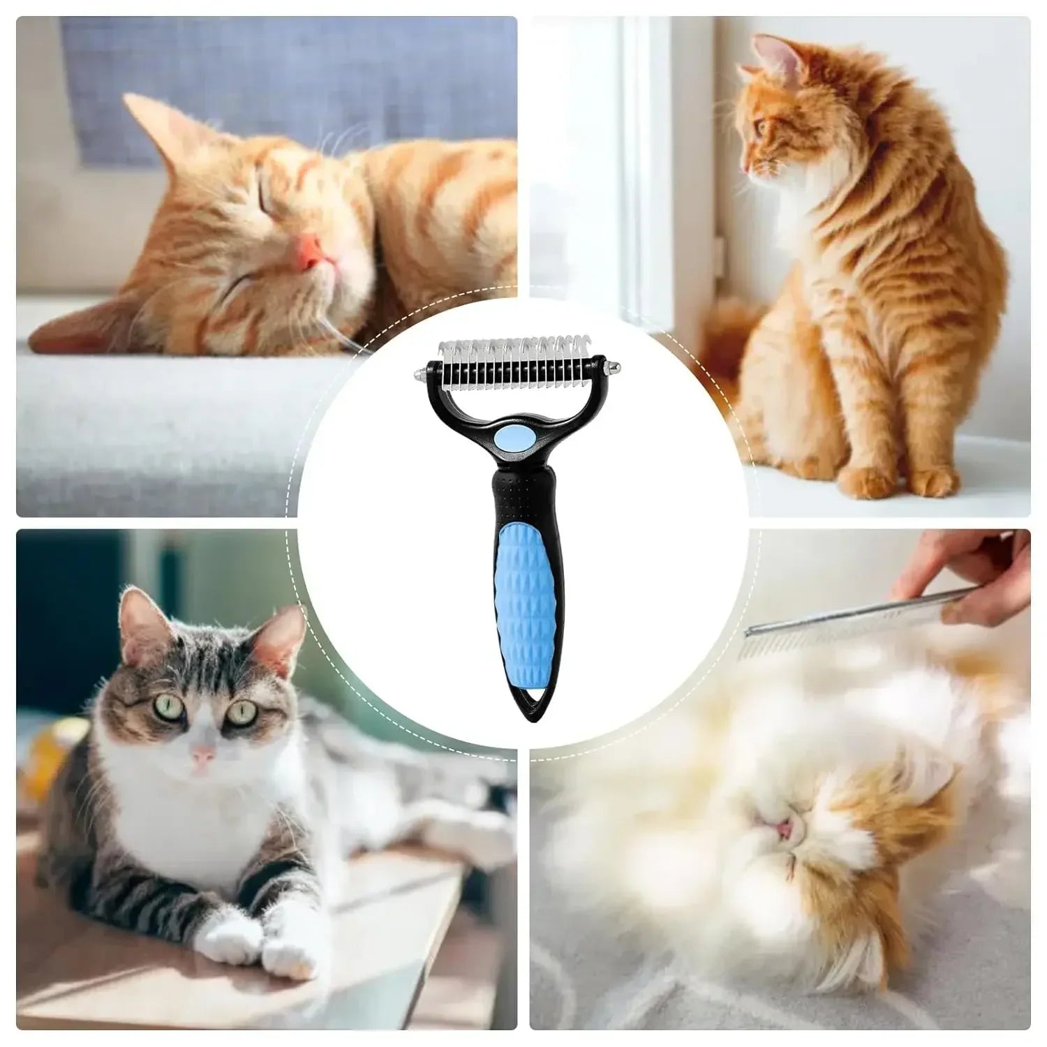 Stainless Steel Double Sided Pet Grooming Brush Removing Tangles