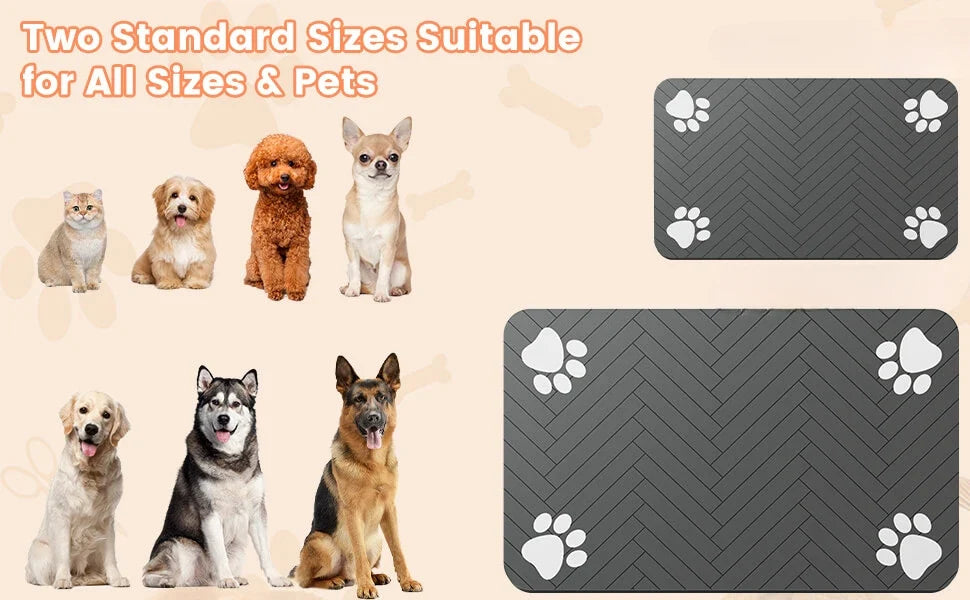 Pet Feeding Mat-Absorbent Rubber Backing Quick Dry