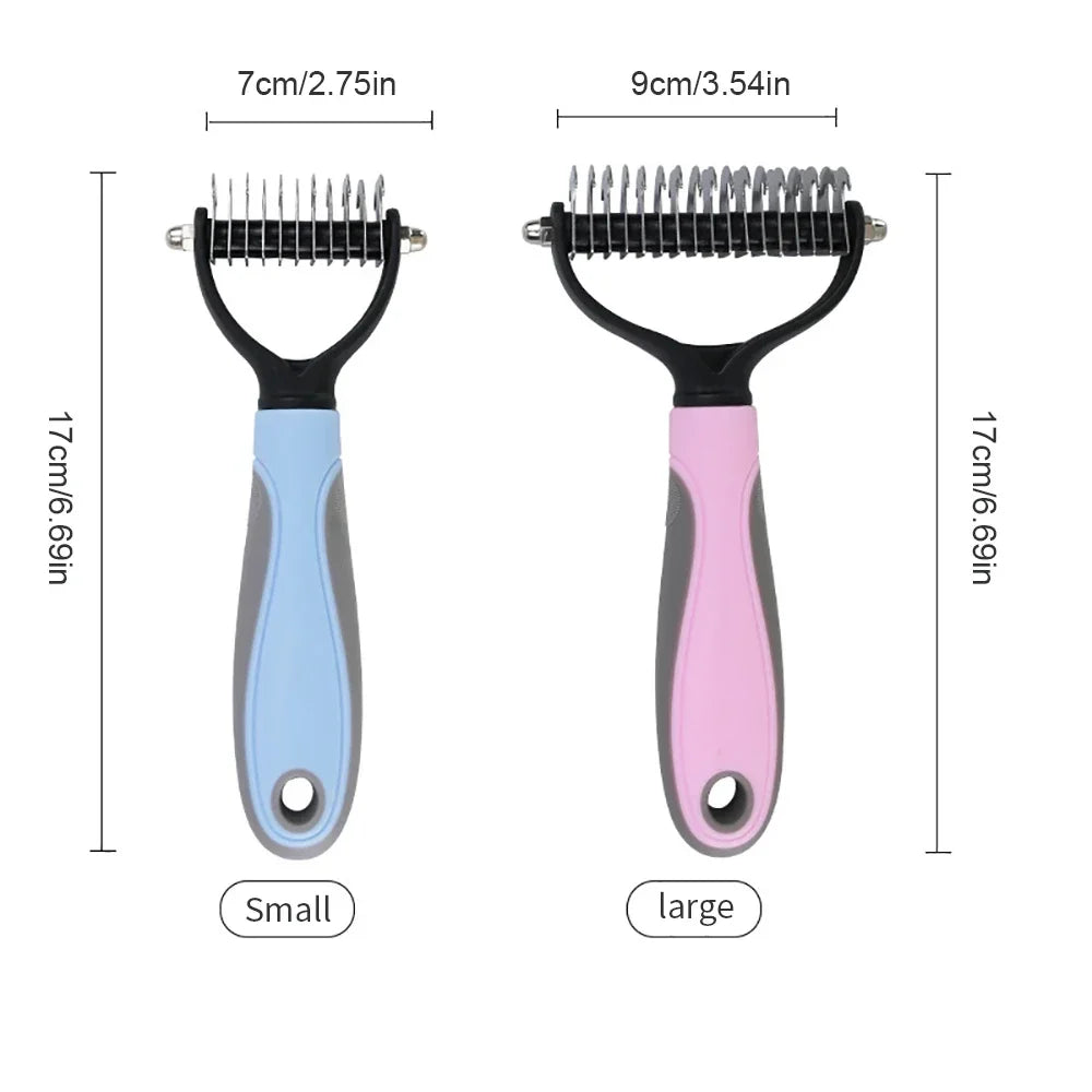 Stainless Steel Double Sided Pet Grooming Brush Removing Tangles
