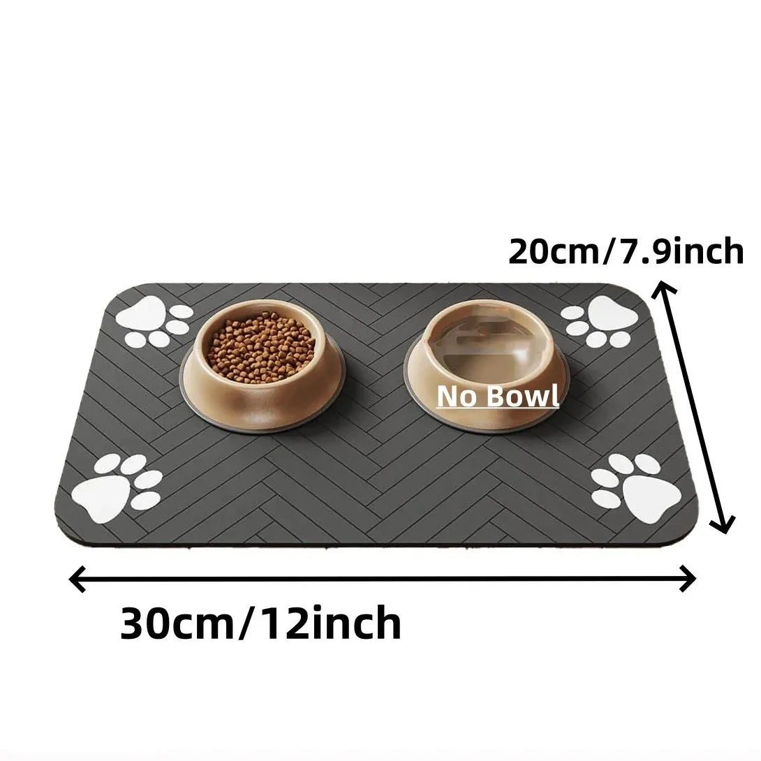 Pet Feeding Mat-Absorbent Rubber Backing Quick Dry