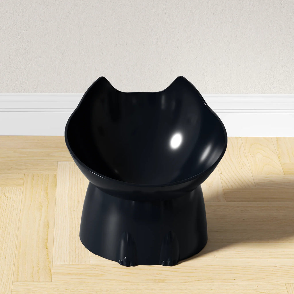 WhiskerWare Elevated Cat Bowl, Anti-Tip Plastic Raised Pet Feeding Dish