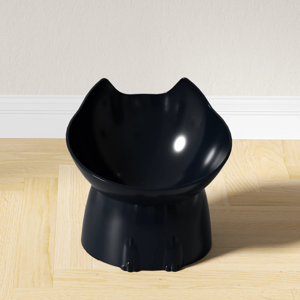 WhiskerWare Elevated Cat Bowl, Anti-Tip Plastic Raised Pet Feeding Dish