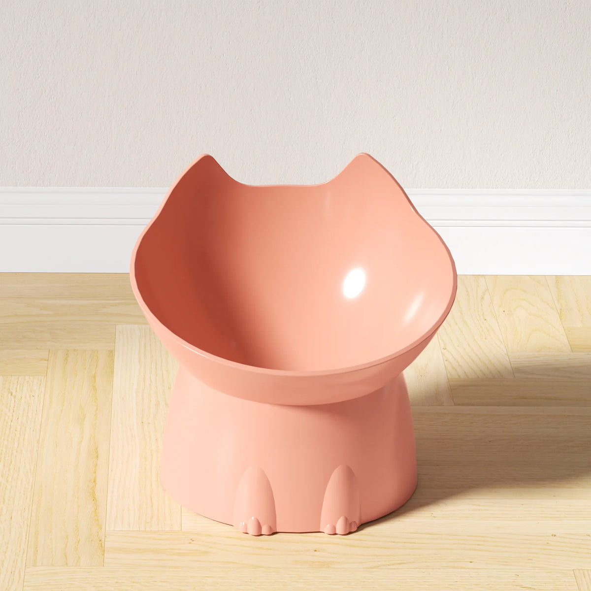 WhiskerWare Elevated Cat Bowl, Anti-Tip Plastic Raised Pet Feeding Dish