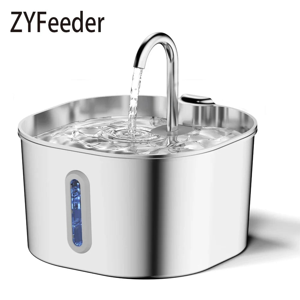 2.2L Automatic Water Fountain Square Stainless Steel