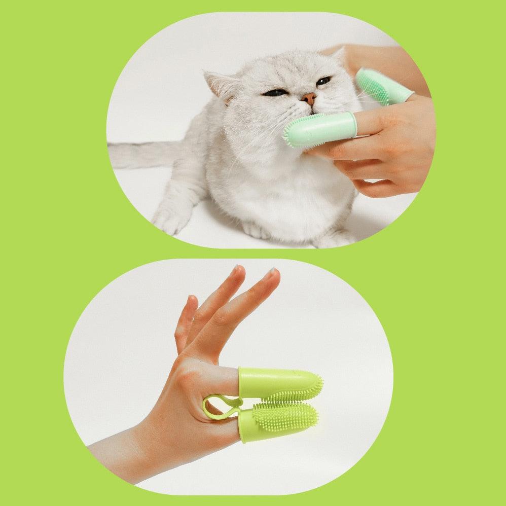 Dog Super Soft Finger Toothbrush Teeth Cleaning Bad Breath Care Nontoxic Silicone