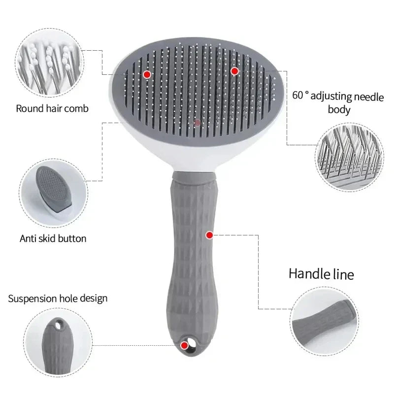 Pet Hair Remover Brush For Dogs Cats Grooming Self Cleaning