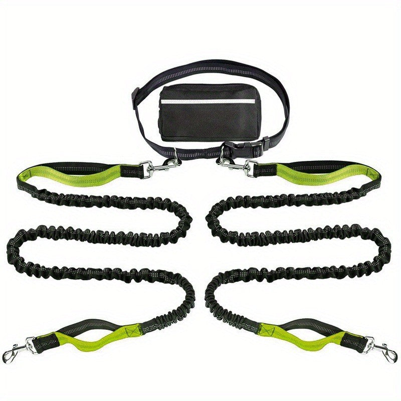 Dog Running Leash Set Reflective Night Running Waist Bag