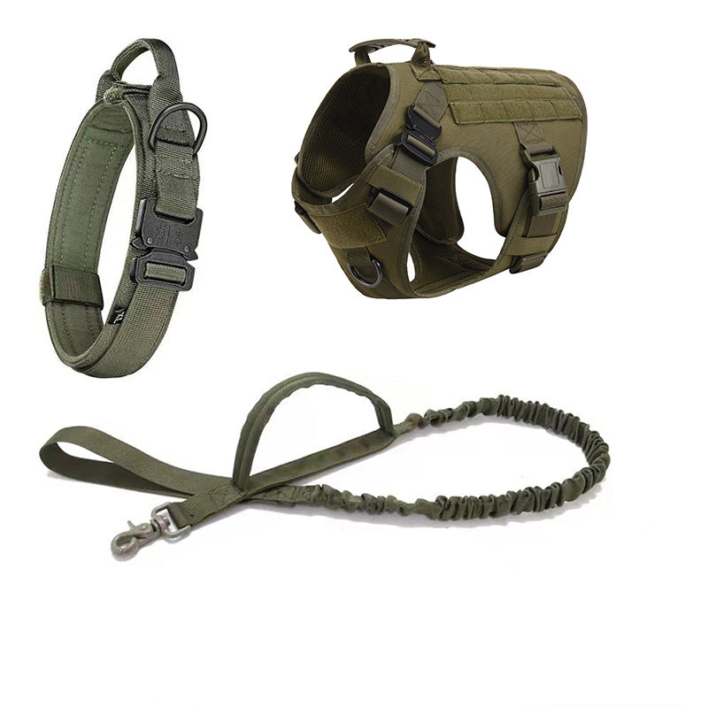 Tactics Dog Strap Collar Hand Holding Rope Three-piece Set