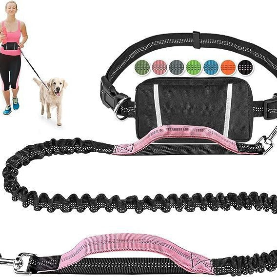 Dog Running Leash Set Reflective Night Running Waist Bag