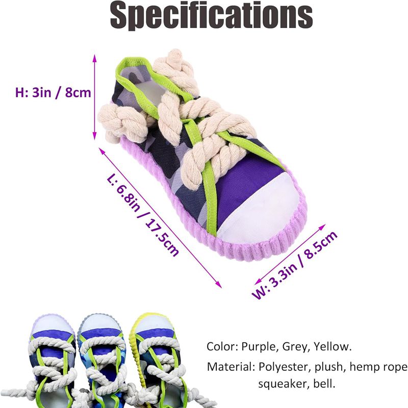 Toy Shoes Pet Cotton Rope Slippers Sound Making Toys