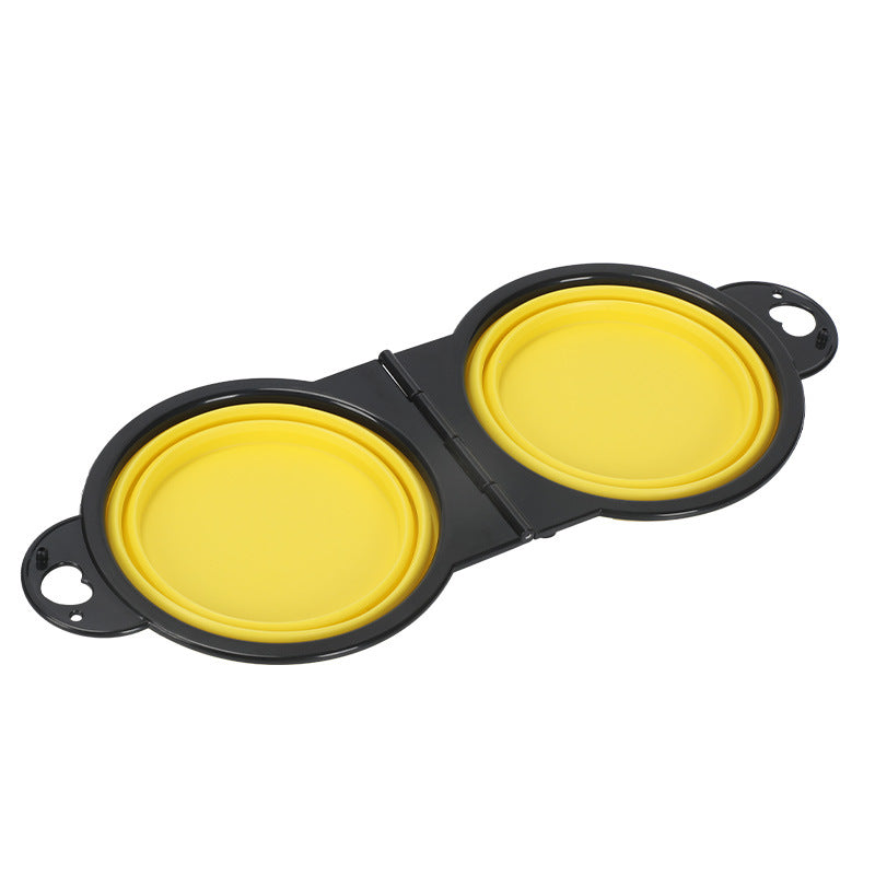 Silicone Outdoor Folding Double Bowl