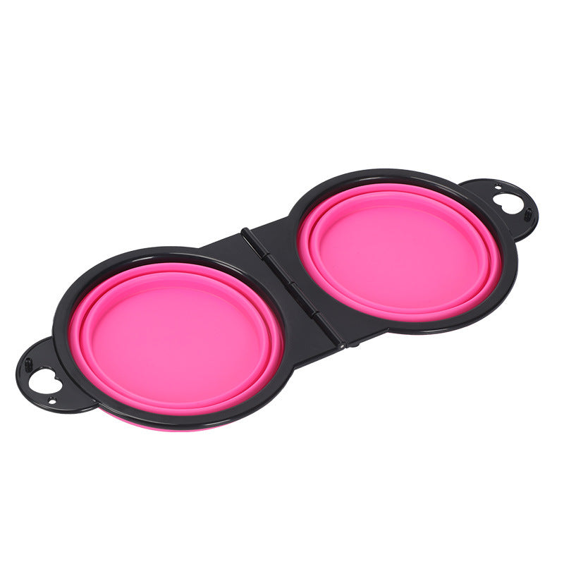 Silicone Outdoor Folding Double Bowl