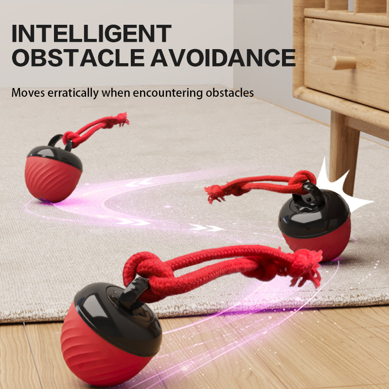 Smart Pet Toy Electronic Interactive Moving Ball Rope USB 3 Modes