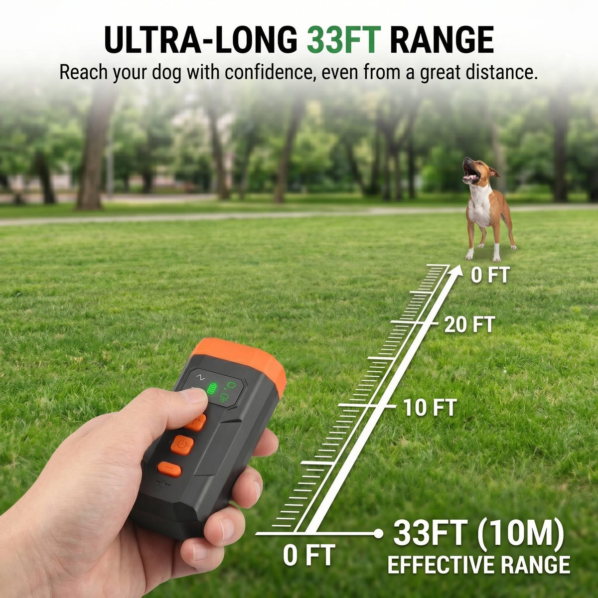 Ultrasonic Dog Bark Deterrent Device, 33FT Effective Range Indoor Outdoor