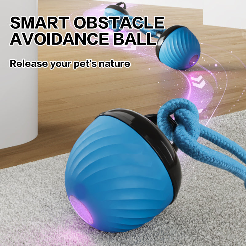 Smart Pet Toy Electronic Interactive Moving Ball Rope USB 3 Modes