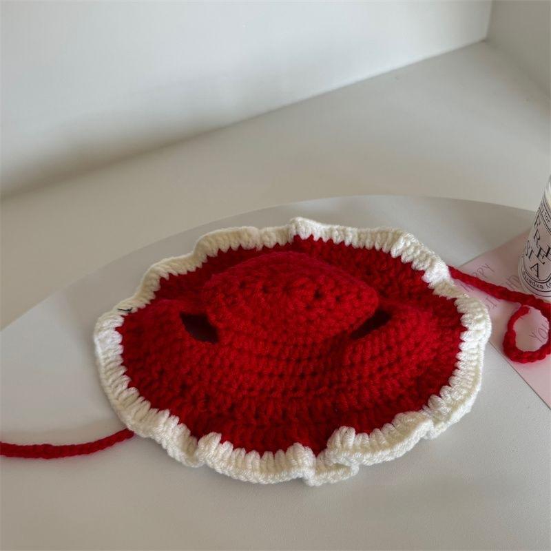 Pet Hat Cute 3D Knitted Wool Bonnet