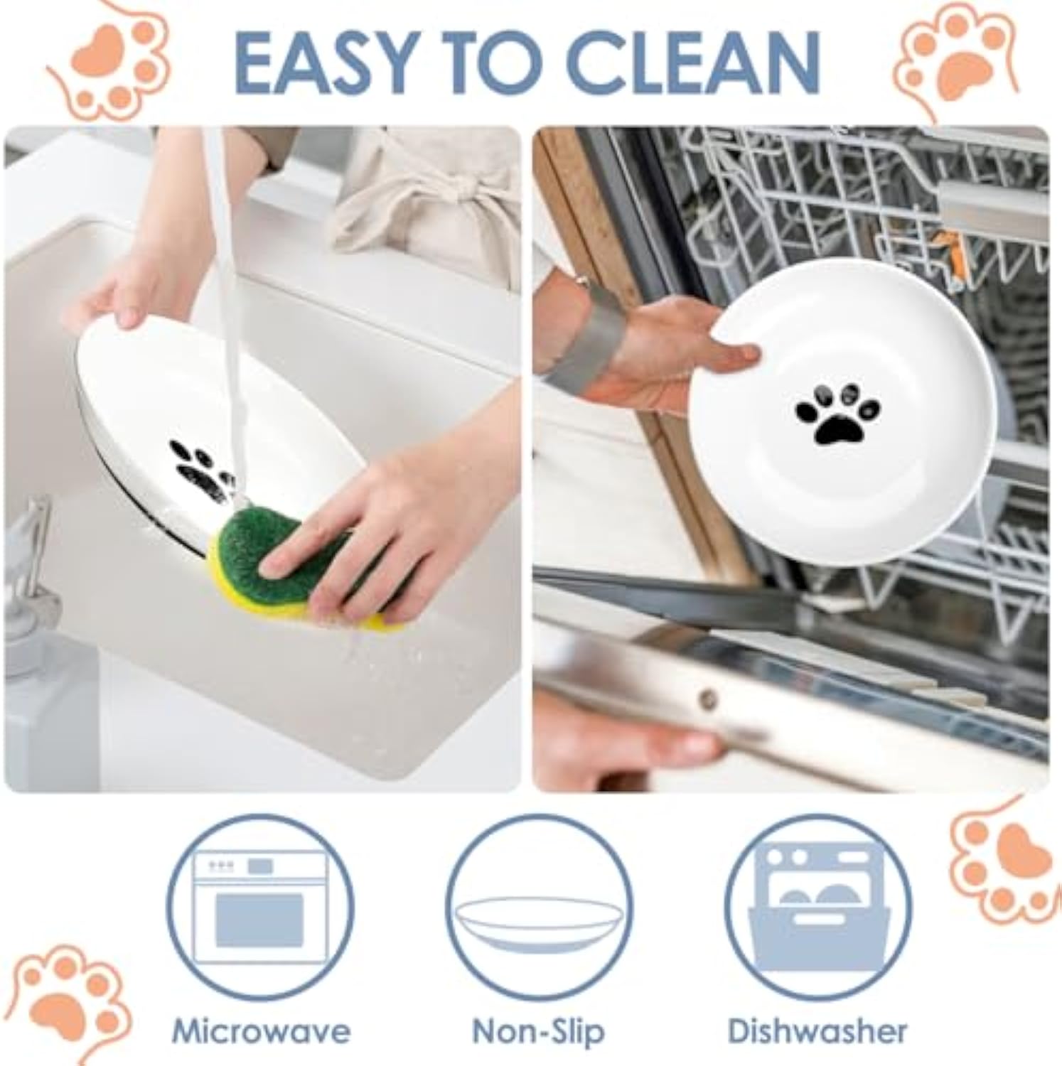 Whisker Friendly Ceramic Cat Food Bowls
