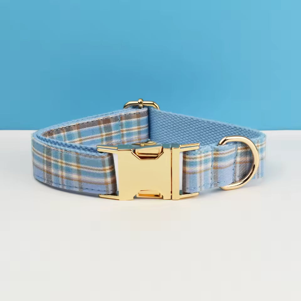 Blue Plaid Harness Set
