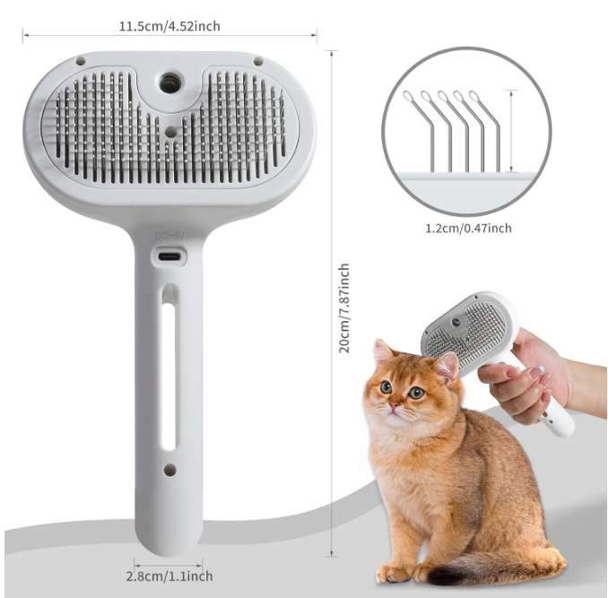 2-in-1 Grooming Spray Comb for Dogs & Cats | Removes Shedding & Detangles
