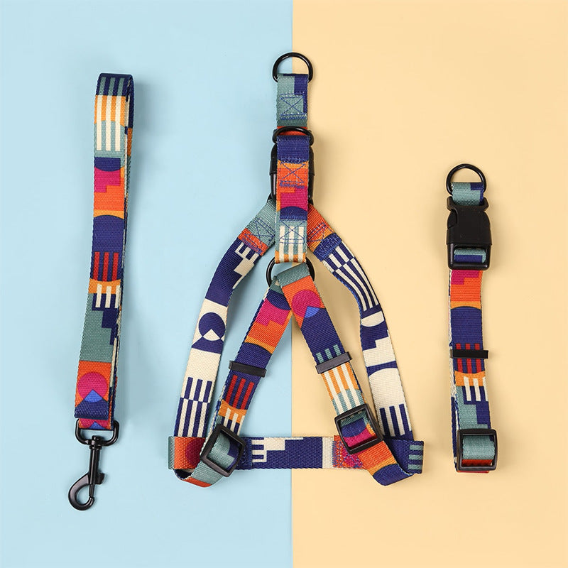 Hand Holding Rope, Leash, Collar Three-piece Set