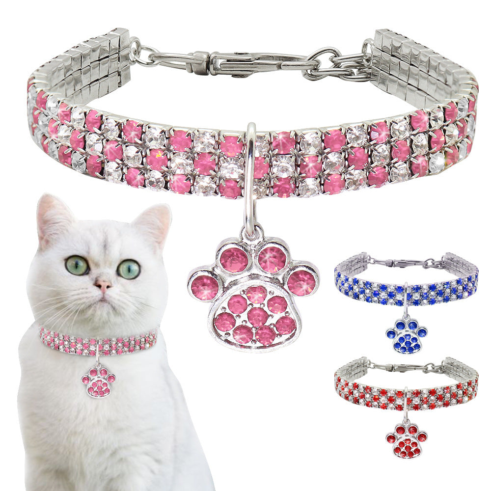 Diamond Pet Collar, Mixed-color Cat And Dog