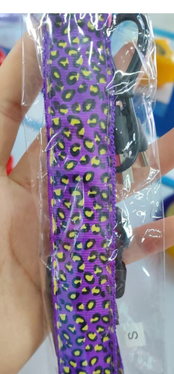 LED Safety Collar Adjustable Nylon Leopard