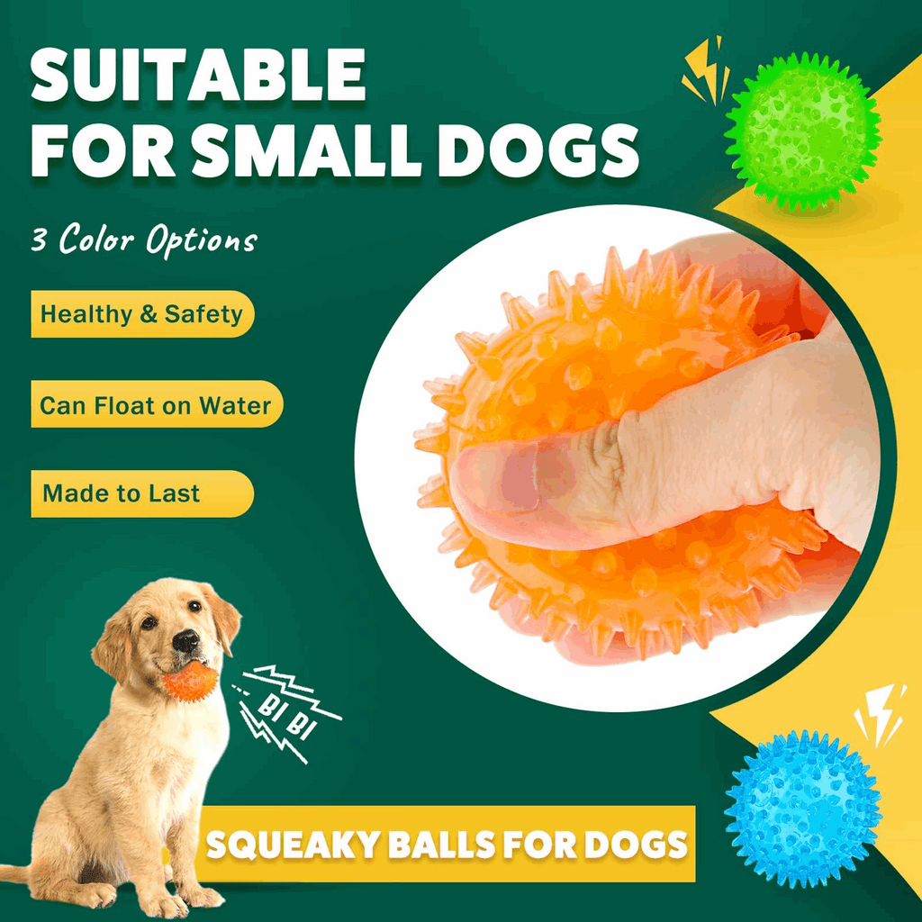 2.5” Squeaky Interactive Dog Balls for Puppy Teething
