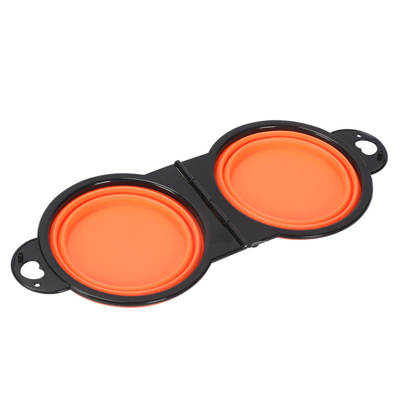 Silicone Outdoor Folding Double Bowl
