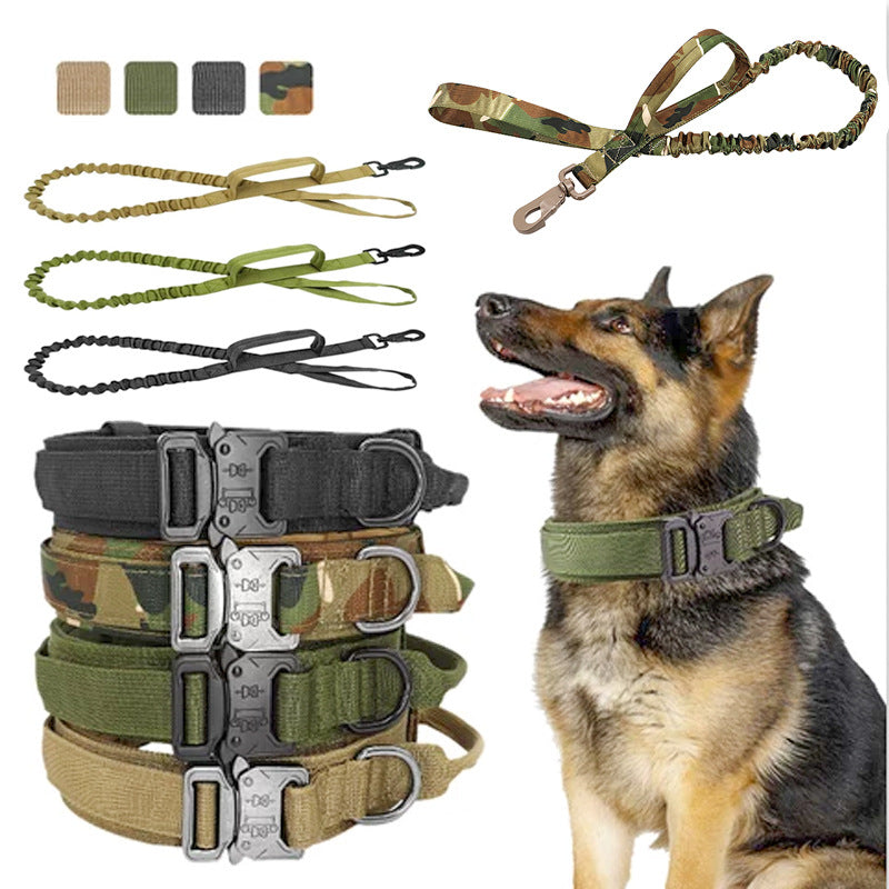 Tactical Dog Collar And Leash Set, Adjustable