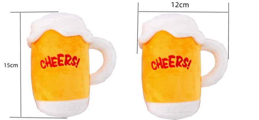 Sounding Plush Cartoon Simulation Beer Bottle Beer Mug Toy