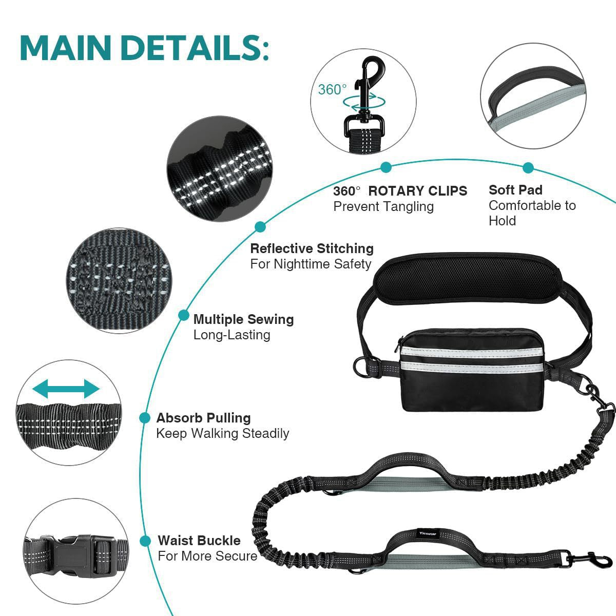 Waist Bag Running Leash