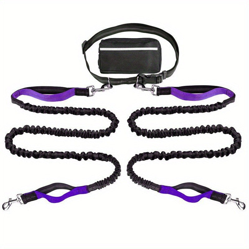 Dog Running Leash Set Reflective Night Running Waist Bag