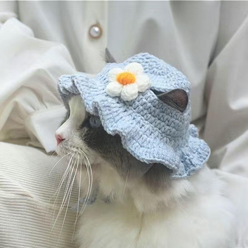 Pet Hat Cute 3D Knitted Wool Bonnet