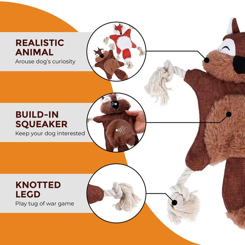 Dog Toys, Stuffed, Chewing, Plush, Squeaky Animal Pet Toys