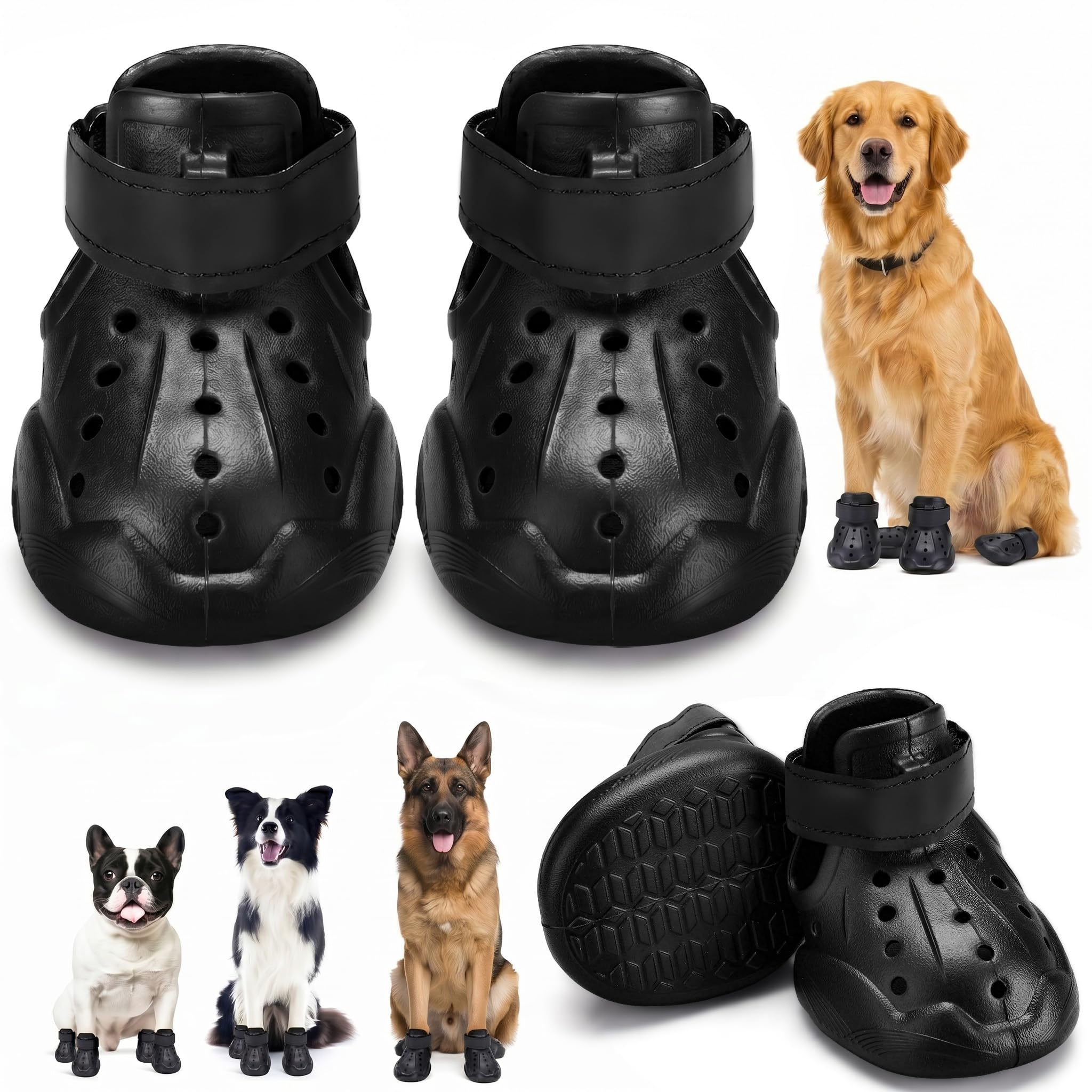 Dog Shoes For Dogs, Clogs Boots Booties Hot Pavement, Rain Waterproof Shoe Summer Sandals