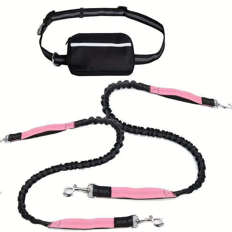 Dog Running Leash Set Reflective Night Running Waist Bag