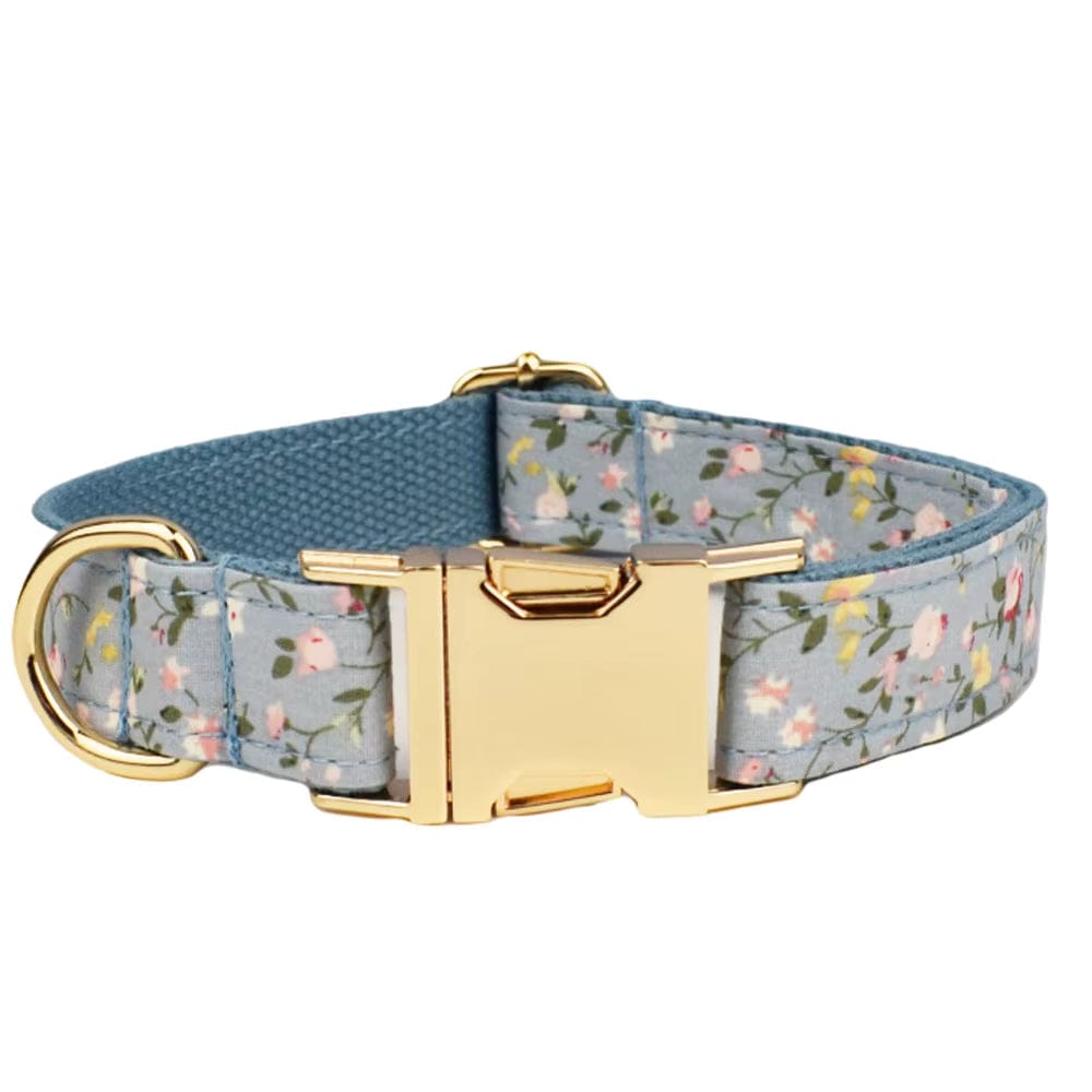 Dusty Blue Floral Set No Pull Harness Set