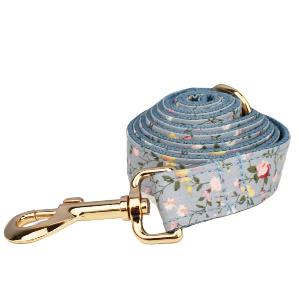 Dusty Blue Floral Set No Pull Harness Set