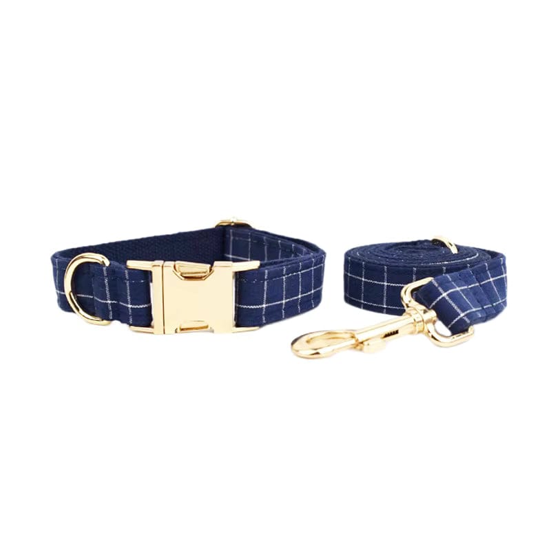 Plaid Dark Blue Harness Set