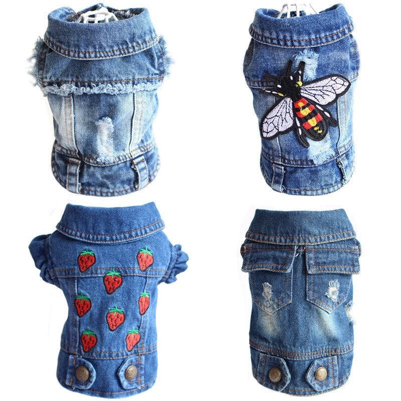Designer Dog Clothes Small Dog Denim Jacket
